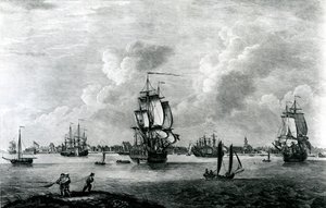Een uitzicht op Charles Town, de hoofdstad van South Carolina in Noord-Amerika, gegraveerd door Pierre Charles Canot