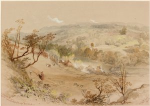 Aan de Noord-Tyne tegenover Acomb High Barns door Thomas Miles II Richardson