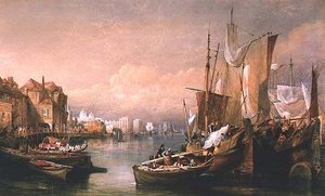 De Theems bij Greenwich door Thomas Miles Richardson