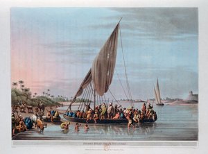 Veerboot bij Nedssili, Egypte, 1801