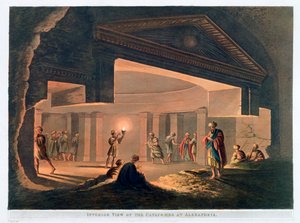 Interieur van de catacomben in Alexandrië, Egypte, 1802