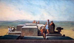 Top van de Eerste Piramide van Gizeh, 1794 door Thomas Milton