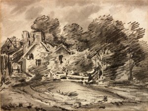 Landschap met Huisje door Thomas Monro