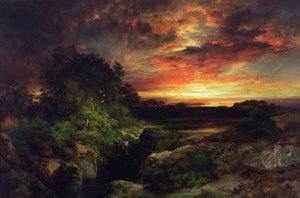 Een zonsondergang in Arizona bij de Grand Canyon door Thomas Moran