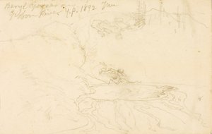 Beryl Geyser op Gibbon River, Yellowstone Park door Thomas Moran