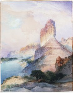 Castle Butte, Green River, Wyoming, 1900 door Thomas Moran