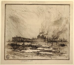 Communipaw, New Jersey door Thomas Moran