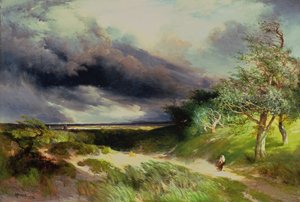 East Hampton, Long Island, zandduinen door Thomas Moran