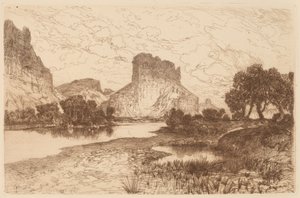 Groene Rivier, Wyoming Territory door Thomas Moran