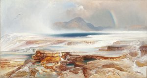 Warmwaterbronnen van Yellowstone door Thomas Moran