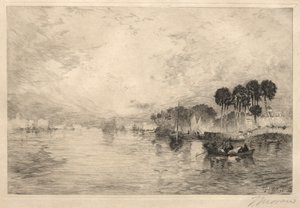 Ochtend aan de St. Johns River, Florida, 1881 door Thomas Moran