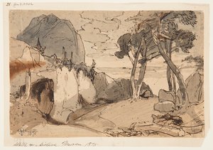 Weg in een berglandschap door Thomas Moran