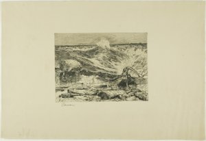 De stroomversnellingen boven Niagara door Thomas Moran