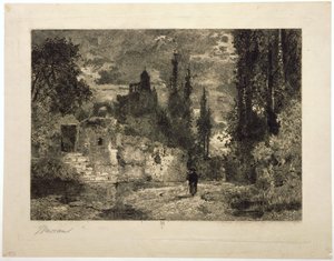 Schemering door Thomas Moran