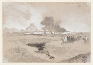 Waterput in de woestijn, Utah door Thomas Moran