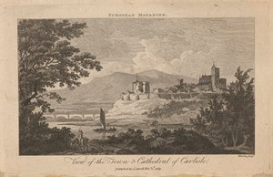 Uitzicht op de Stad en Kathedraal van Carlisle door Thomas Morris