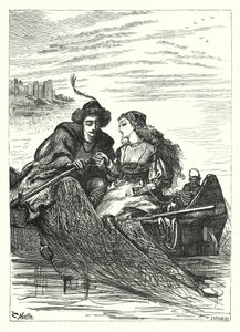 Een dagdroom aan de Rijn (gravure)