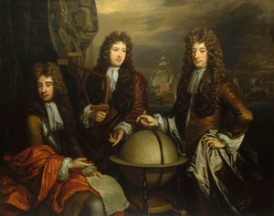 John Benbow (1653-1702), Sir Ralph Delavalle (circa 1645-1707) en Thomas Phillips (circa 1635-1693) door Thomas Murray