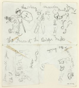 Blad met schetsen: De macht van de katholieke priesters (recto); Sheet of Sketches (verso)