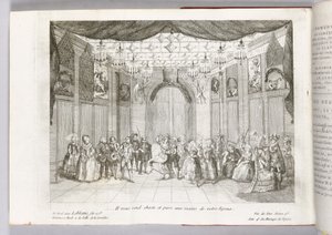 "Il vous rend chaste et pure aux mains de votre Epoux", illustratie uit "The Marriage of Figaro" door Pierre Augustin Caron de Beaumarchais, 1784 door Thomas Naudet