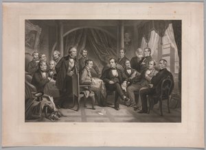 Washington Irving en zijn Literaire Vrienden in Sunnyside, 1864 door Thomas Oldham Barlow