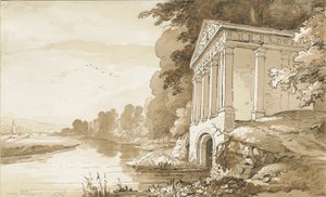 Colwich - Tempel bij Wolseley Bridge door Thomas Peploe Wood