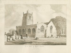 Elford Church: sepia tekening
