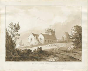 Forton Kerk: wassing tekening, nd [?1838] door Thomas Peploe Wood