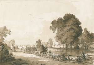 Great Haywood - Sluisdeuren op de rivier Trent door Thomas Peploe Wood