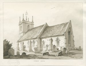 Norbury Kerk: sepia wash tekening
