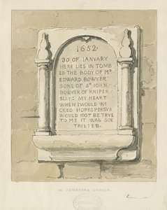 Seighford Kerk - Stenen tablet voor Edward Bowyer