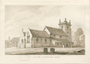 Swynnerton Kerk, 1838 door Thomas Peploe Wood