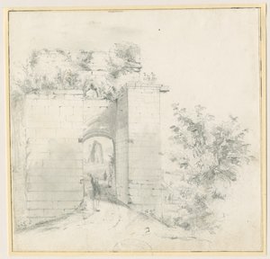 Tutbury Kasteel - Ingangspoort door Thomas Peploe Wood
