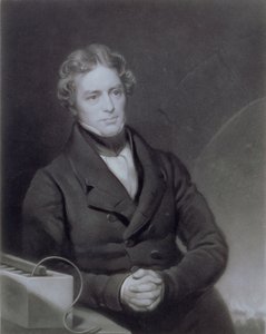 Portret van Michael Faraday gegraveerd door Henry Cousins ca. 1841