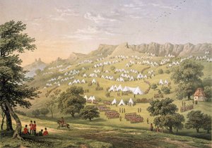 Het kamp van het Vreemdelingenlegioen bij Hythe, Kent 1855