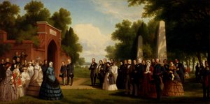 Bezoek van de Prins van Wales, President Buchanan en Dignitarissen aan het Graf van Washington