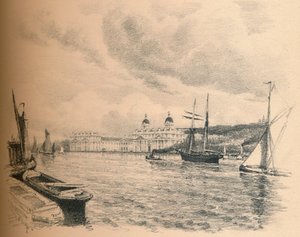 Greenwich Palace vanaf de Rivier, 1902