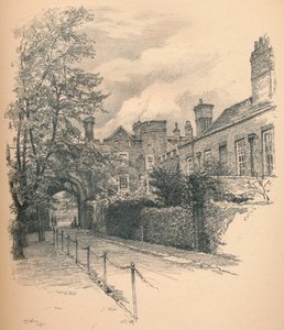 De binnenplaats en poort van Richmond Palace, 1902 door Thomas Robert Way