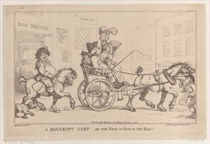 Een failliete kar, of de weg naar de ondergang in het oosten!, 5 november 1799 door Thomas Rowlandson