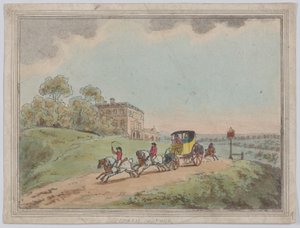 Een koets en vier uit, Rustieke schetsen, 1787