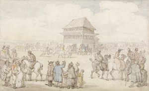 Een drukke racebijeenkomst, c.1805-10 door Thomas Rowlandson