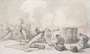 Een Franse artilleriedivisie in actie