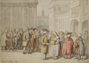 Een groep geschetst in Rome