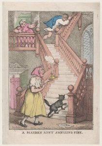 Een Ouder Nichtje Ruikt Brand, 4 mei 1806 door Thomas Rowlandson