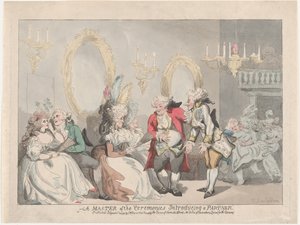 Een ceremoniemeester introduceert een partner, 24 november 1795 door Thomas Rowlandson
