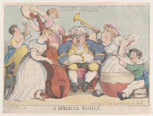 Een muzikale familie door Thomas Rowlandson