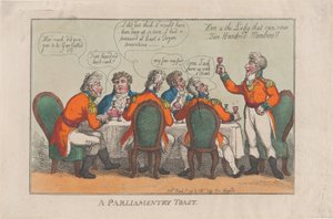 Een Parlementaire Toast, 2 maart 1809 door Thomas Rowlandson