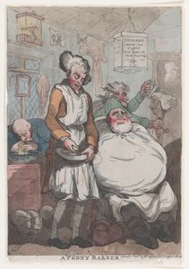 Een penny kapper door Thomas Rowlandson