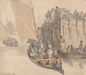 Een Pier in Amsterdam door Thomas Rowlandson