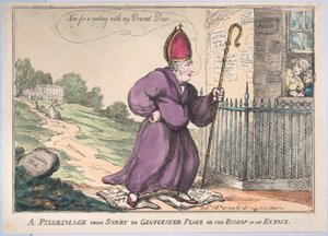 Een pelgrimstocht van Surry naar Gloucester Place of de bisschop in extase, 27 februari 1809 door Thomas Rowlandson